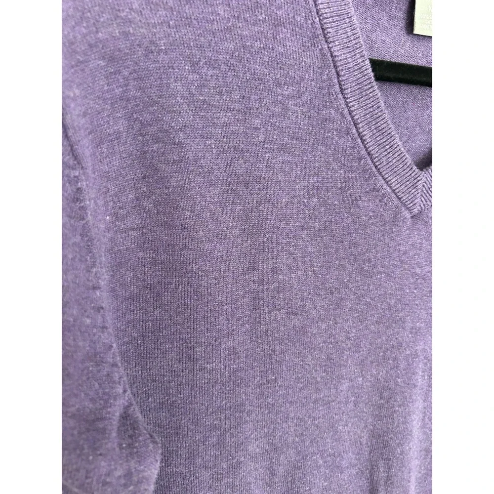 Daniel Cremieux Signature Collection‎ Purple Supima Cotton V-Neck Sweater Mens M